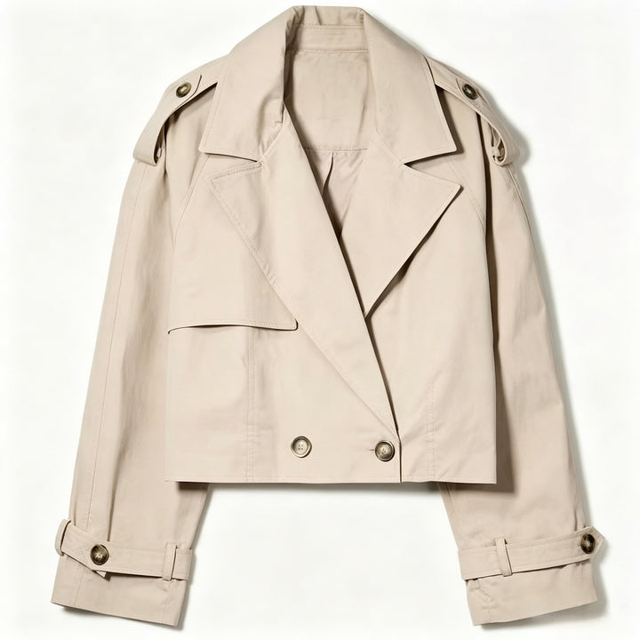 Damen Modische Kurze Trenchjacke Echo Archiv