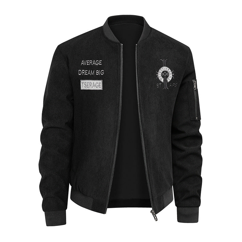 Herren Modische Bomberjacke mit Stickerei Echo Archiv