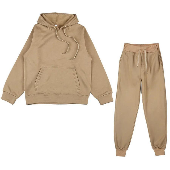 Unisex weiches Lounge-Set mit Oversize-Hoodie, taillenhoher Jogginghose und geripptem Knöchelabschluss Echo Archiv