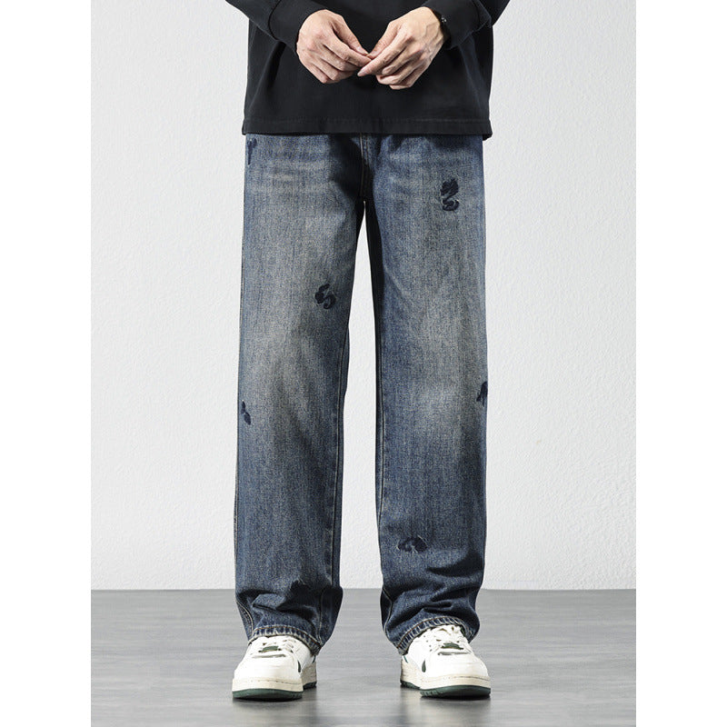 Herren Bequeme und modische Jeans mit Stickereien – Vardeno