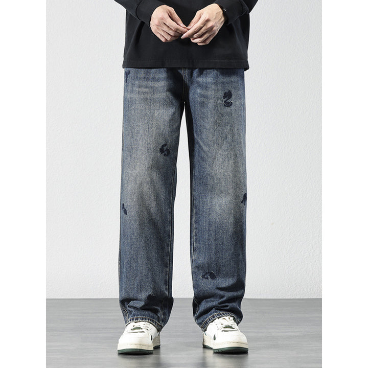 Herren Bequeme und modische Jeans mit Stickereien – Vardeno