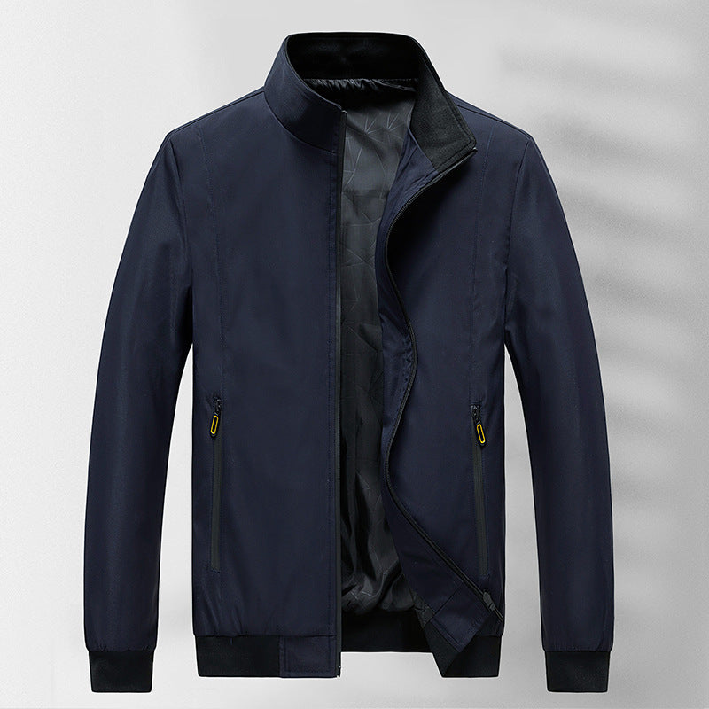 Herren Leichter wind- und wasserabweisender Stehkragen-Blouson mit Thermo-Innenfutter und Reißverschlusstaschen – Taviero