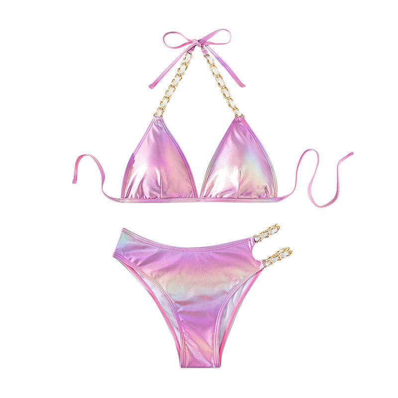Damen Triangel-Bikini mit eleganten Kettenakzenten und farbwechselndem Effekt Echo Archiv