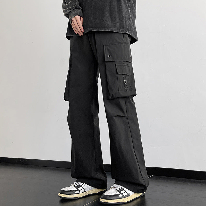 Herren Cargo-Freizeithose mit weitem Bein, Multitaschen und Tunnelzug Echo Archiv