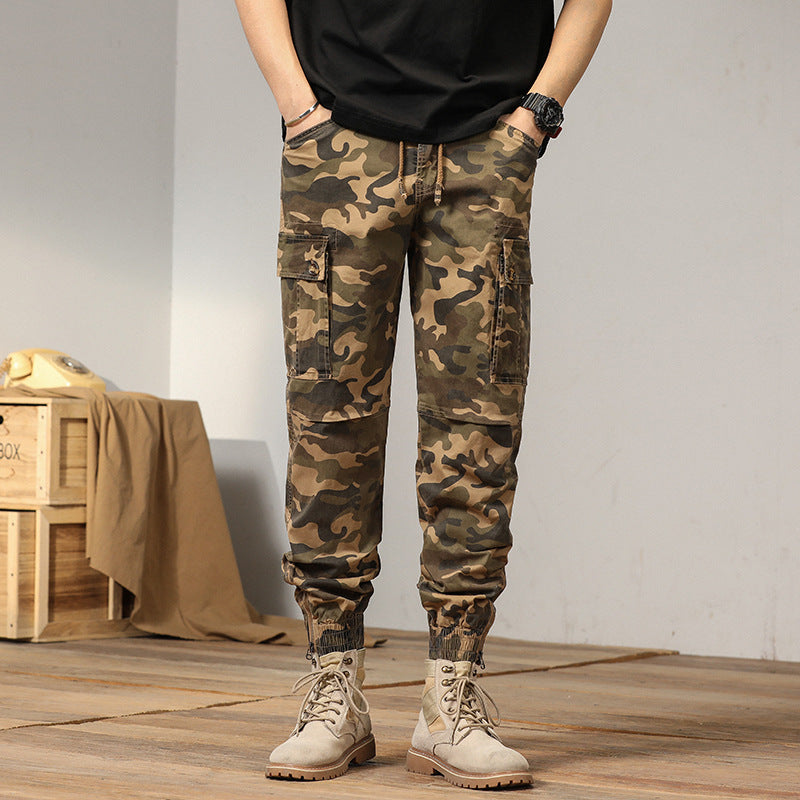 Herren taktische Cargojoggerhose im Camouflage‑Look mit Tunnelzugbund, verstärkten Knien und Bündchenabschlüssen Echo Archiv