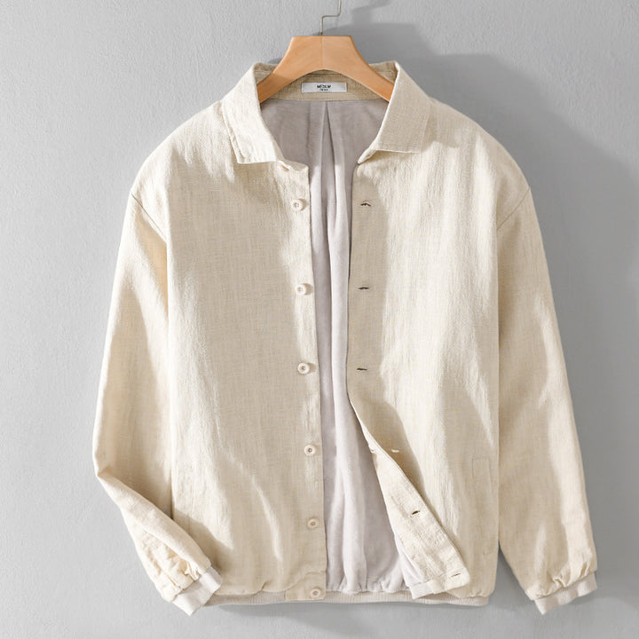 Herren Gefütterte Overshirt-Jacke aus Leinen-Mix Echoarchiv