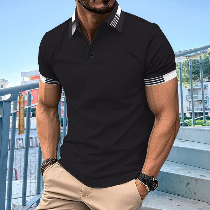 Stylisches Kurzarm-Polohemd für Herren mit Kontrastbesatz Echoarchiv