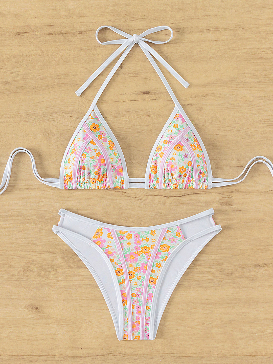 Damen Triangel-Bikini mit verspieltem Palmenmuster Echo Archiv