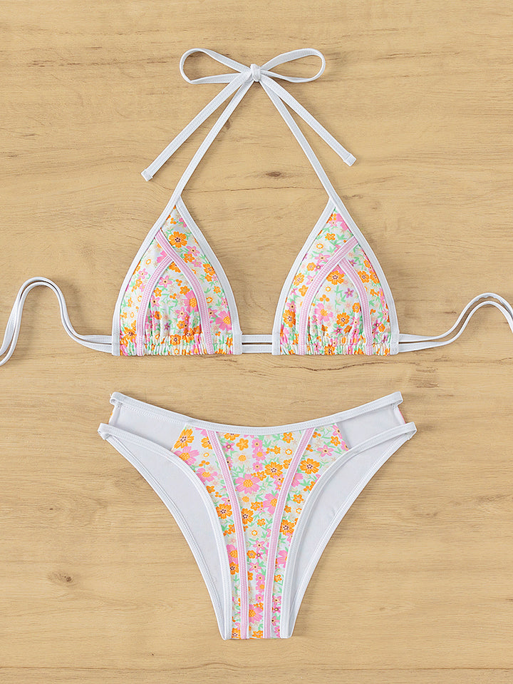 Damen Triangel-Bikini mit verspieltem Palmenmuster Echo Archiv