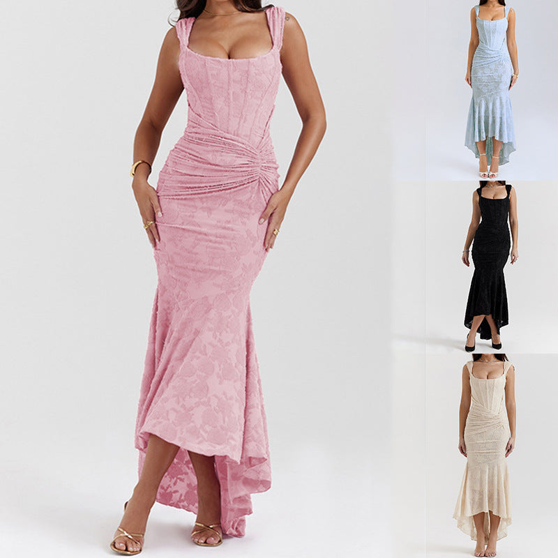 Damen Elegantes Maxikleid mit raffinierten Rüschen und schmeichelndem Schnitt Echoarchiv