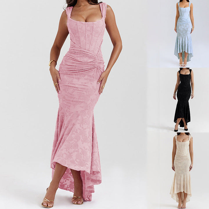Damen Elegantes Maxikleid mit raffinierten Rüschen und schmeichelndem Schnitt Echoarchiv