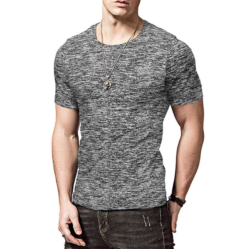 Herren Freizeit T-Shirt mit meliertem Design und Rundhalsausschnitt Echoarchiv