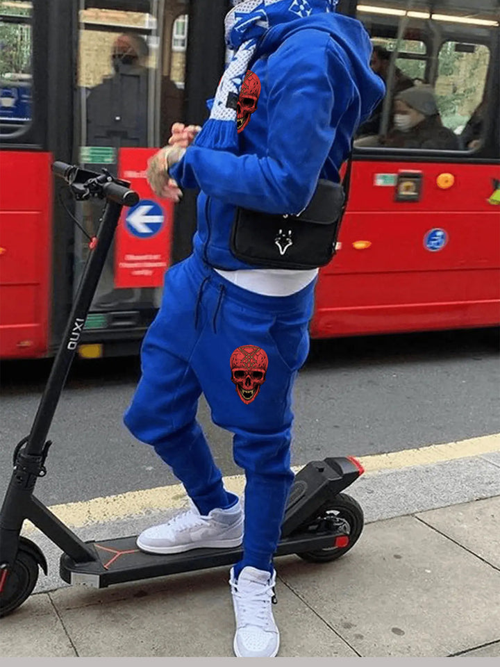 Herren Sportanzug mit detailreichem Totenkopf-Design Echoarchiv