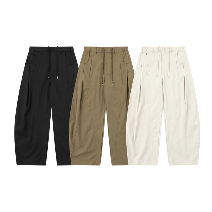 Damen High-Waist Cropped-Cargo-Hose mit abgesteppten Paneelen und Tunnelzug Echoarchiv