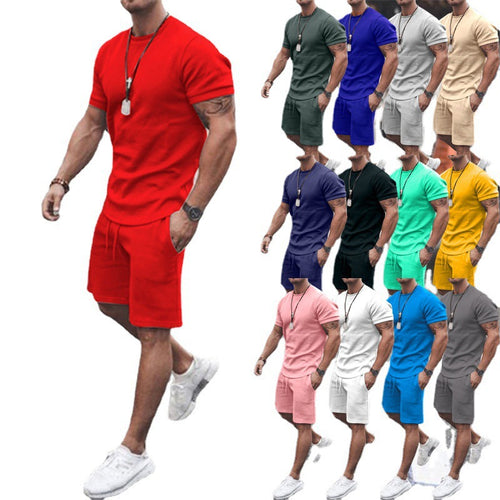Herren nan figurbetontes Kurzarmshirt mit verstärkter Schulternaht und elastischer Kordelzug-Bermuda aus Stretchjersey Echo Archiv