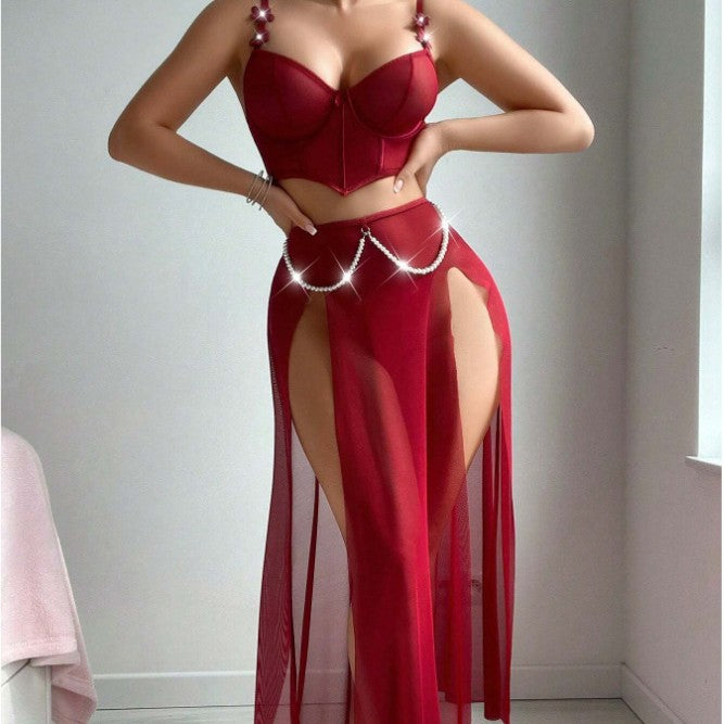 Damen Dessous-Ensemble mit verführerischem Design und transparentem Rock Echo Archiv