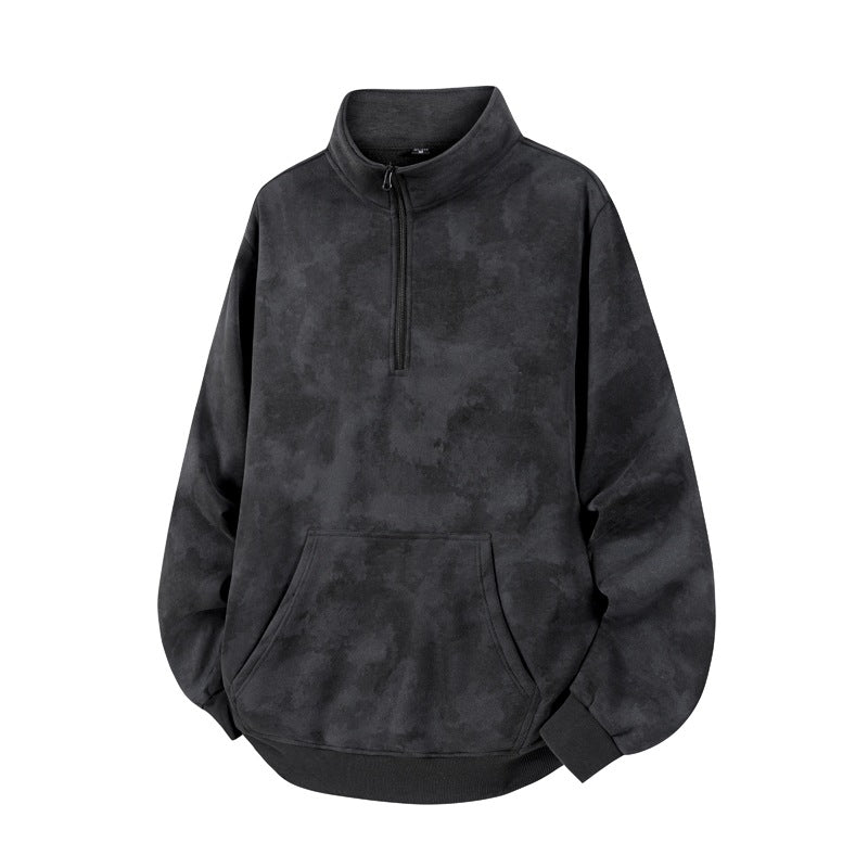 Unisex Oversize-Halbzip-Sweatshirt mit Kängurutasche und hohem Kragen Echoarchiv