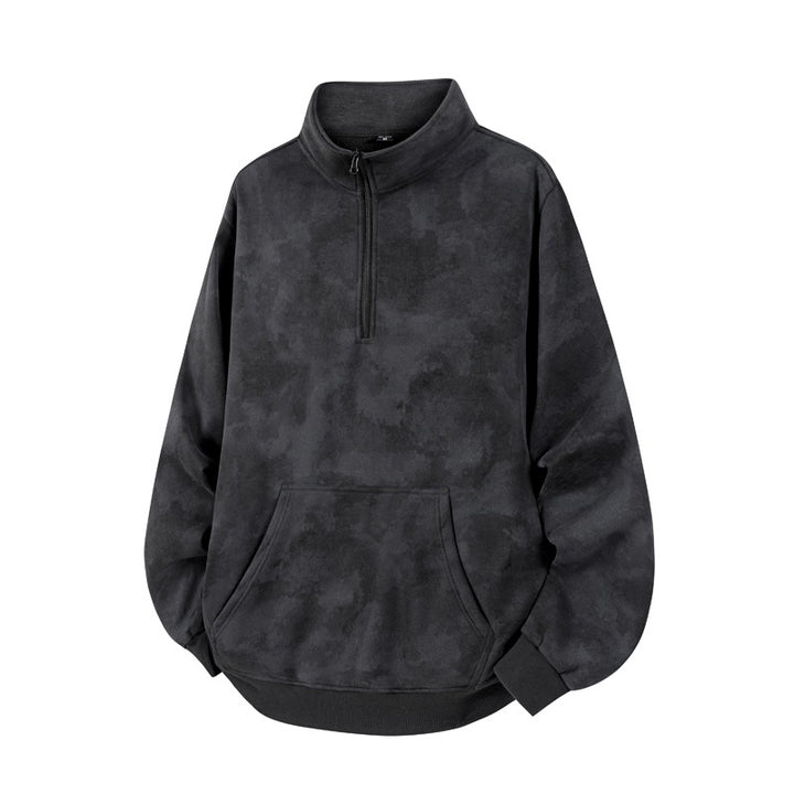 Unisex Oversize-Halbzip-Sweatshirt mit Kängurutasche und hohem Kragen Echoarchiv