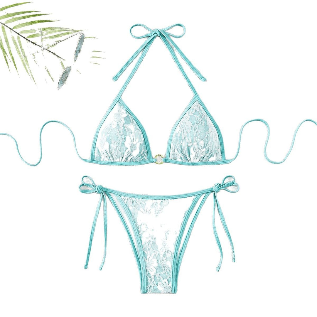 Damen Spitze Triangel-Bikini mit raffinierten Bindebändern Echo Archiv