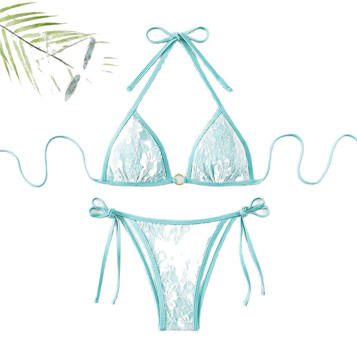 Damen Spitze Triangel-Bikini mit raffinierten Bindebändern Echo Archiv