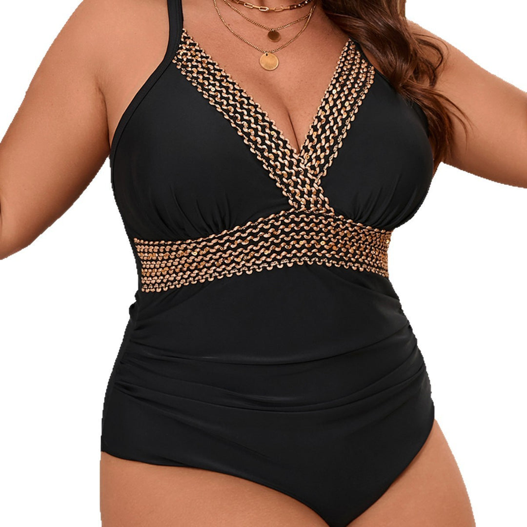 Damen Eleganter Badeanzug mit verziertem Bund Echo Archiv