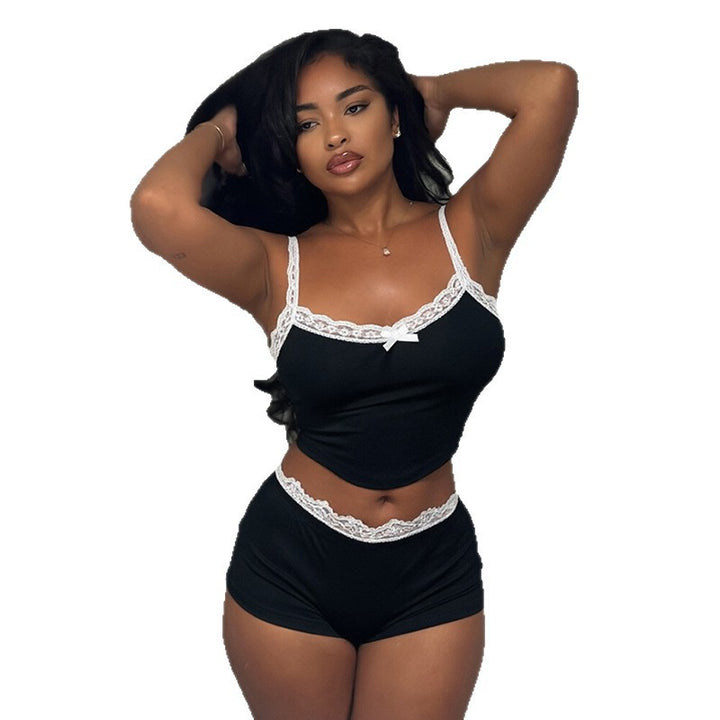 Damen Set aus Spitzen-Top und Shorts Echo Archiv