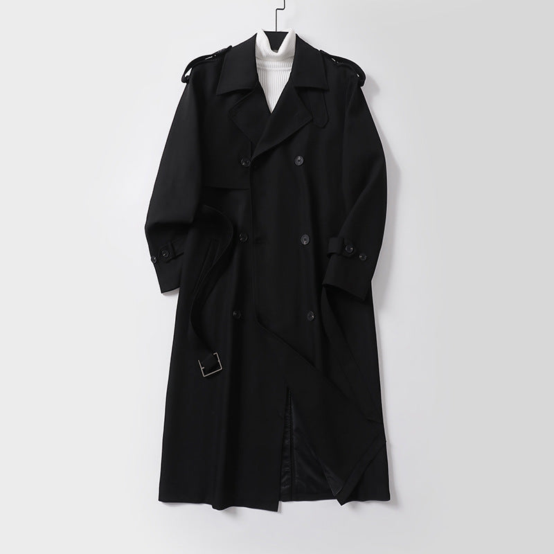 Damen klassischer Doppelreihiger Trenchcoat mit Taillengürtel und Schalkragen Echoarchiv