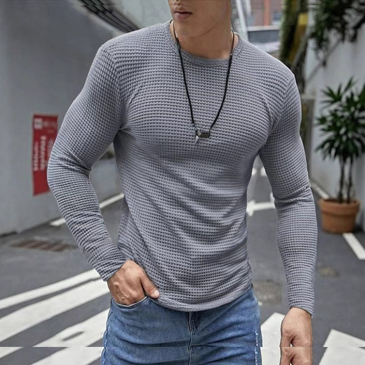 Herren Langarmshirt mit strukturiertem Gewebe Echoarchiv