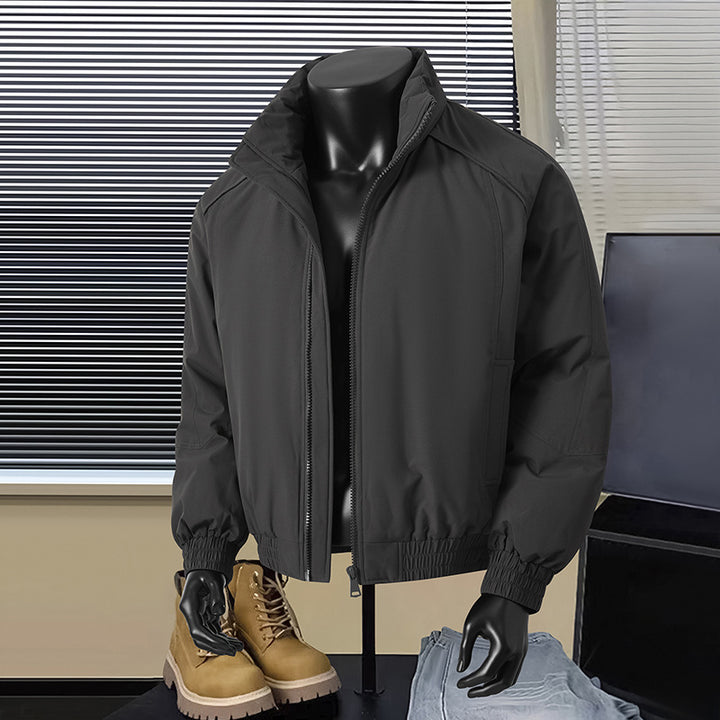 Herren Leichte Harrington-Jacke mit Stehkragen, elastischem Saum und Zwei-Wege-Reißverschluss Echo Archiv