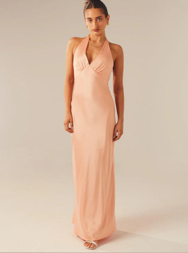 Damen Elegantes Wickelkleid mit V-Ausschnitt und schmalem, fließendem Schnitt Echoarchiv