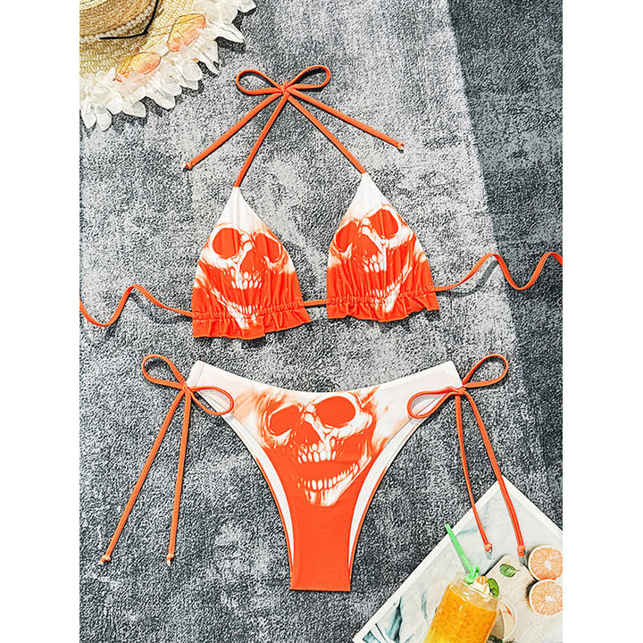 Damen Triangel-Bikini mit trendy Skelett-Motiv Echo Archiv
