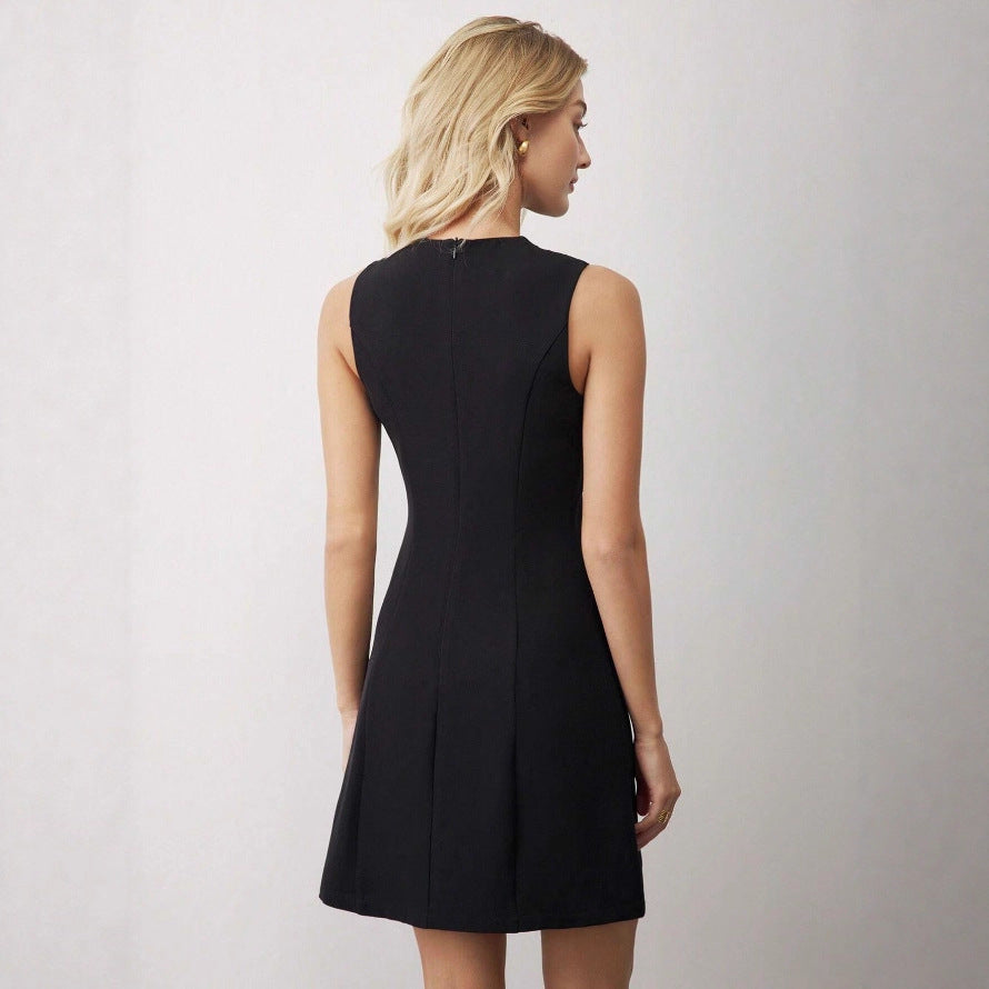 Damen elegantes Etuikleid mit asymmetrischem Schnitt und praktischen Taschen Echo Archiv