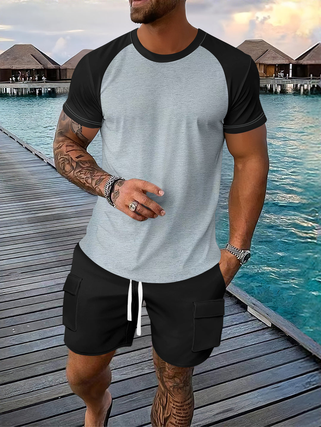 Herren Sport T-Shirt mit Raglanärmeln Echoarchiv