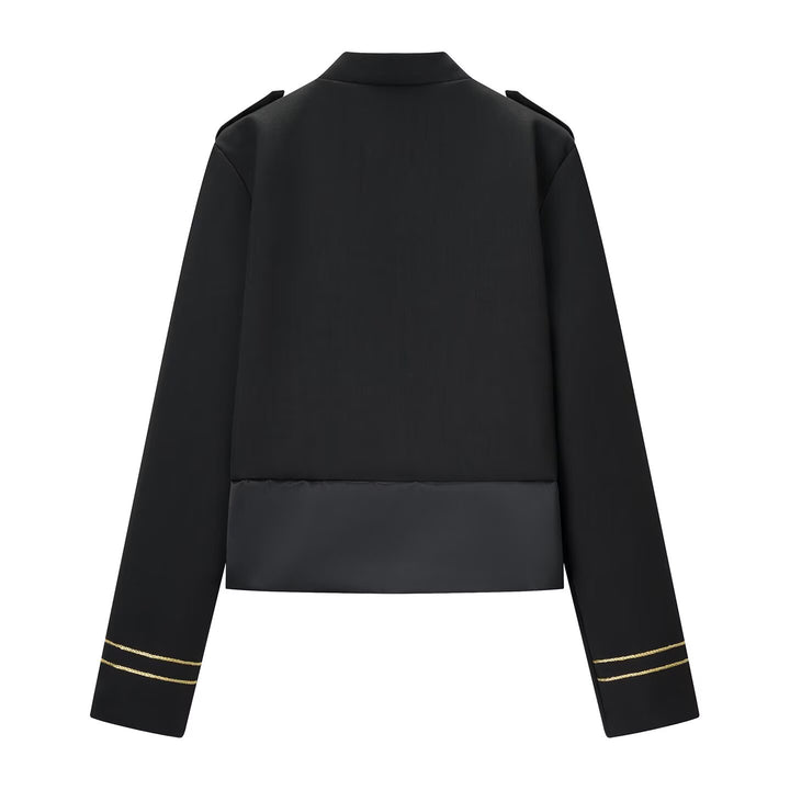 Damen Militärisch inspirierte Kurzjacke mit Goldkordel‑Applikation und Stehkragen Echo Archiv