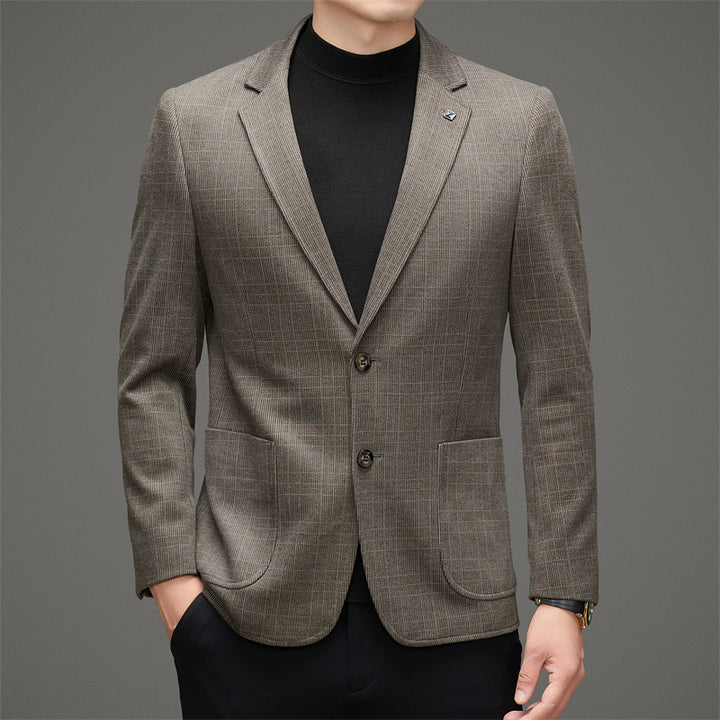 Herren eleganter Blazer mit feinem Karomuster und hochwertiger Verarbeitung Echoarchiv