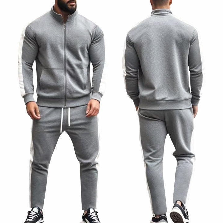 Herren sportliches Trainingsanzug mit weichem Fleece und Kontraststreifen Echoarchiv