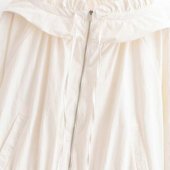 Damen lockere Windjacke mit Raffung und praktischen Taschen Echo Archiv