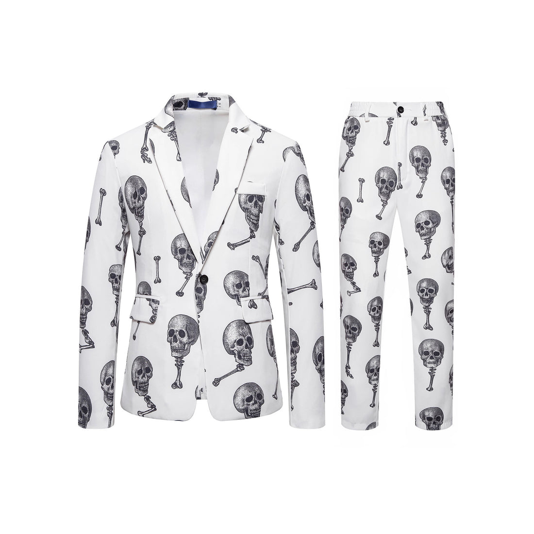 Herren Zweiteiliges Satin-Anzugsset mit grafischem Allover‑Print und schmaler Silhouette Echo Archiv