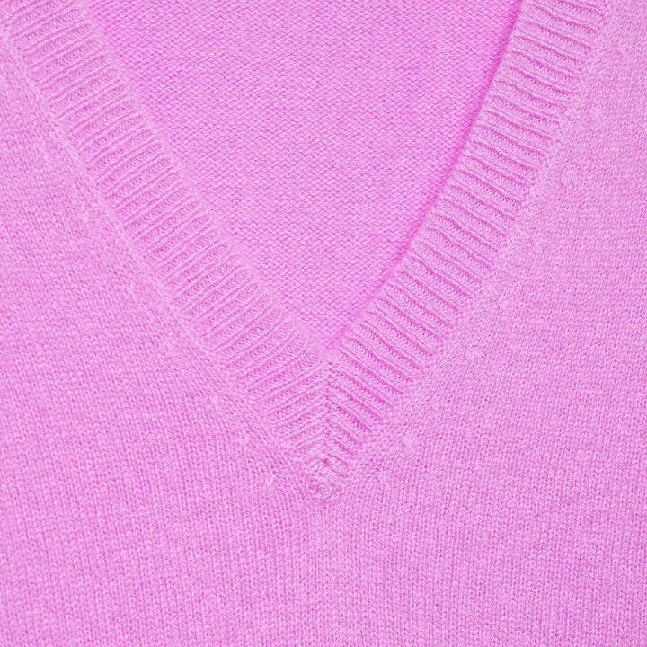 Damen Grobgestrickter V‑Ausschnitt Zopfstrickpullover mit Rippbündchen Echoarchiv