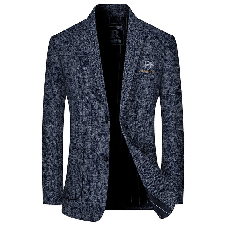 Herren Modernes Einreihiges City-Blazer mit aufgesetzten Taschen und leichter Halbfütterung – Tianoro