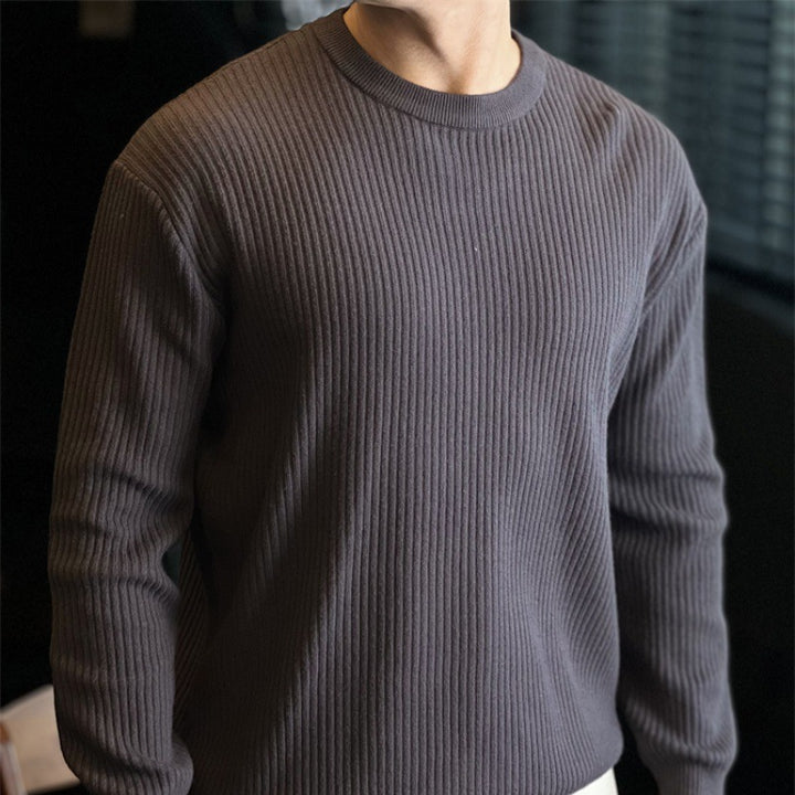 Herren Moderate Rippstrickpullover Echo Archiv