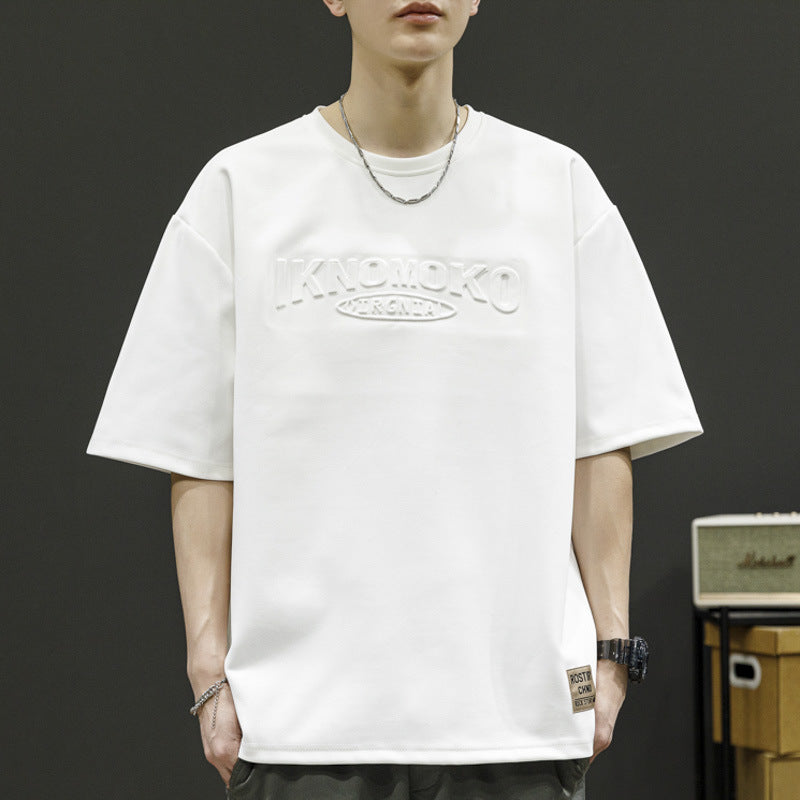 Herren Oversized T-Shirt mit strukturiertem Logodesign Echoarchiv
