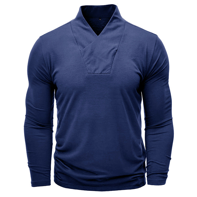 Herren Langarmshirt mit modernem Stehkragen Echoarchiv