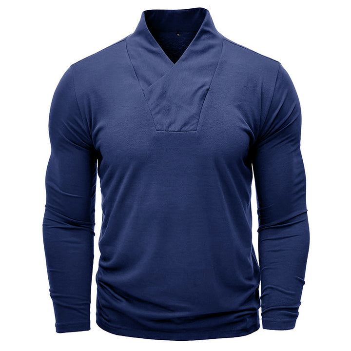 Herren Langarmshirt mit modernem Stehkragen Echoarchiv