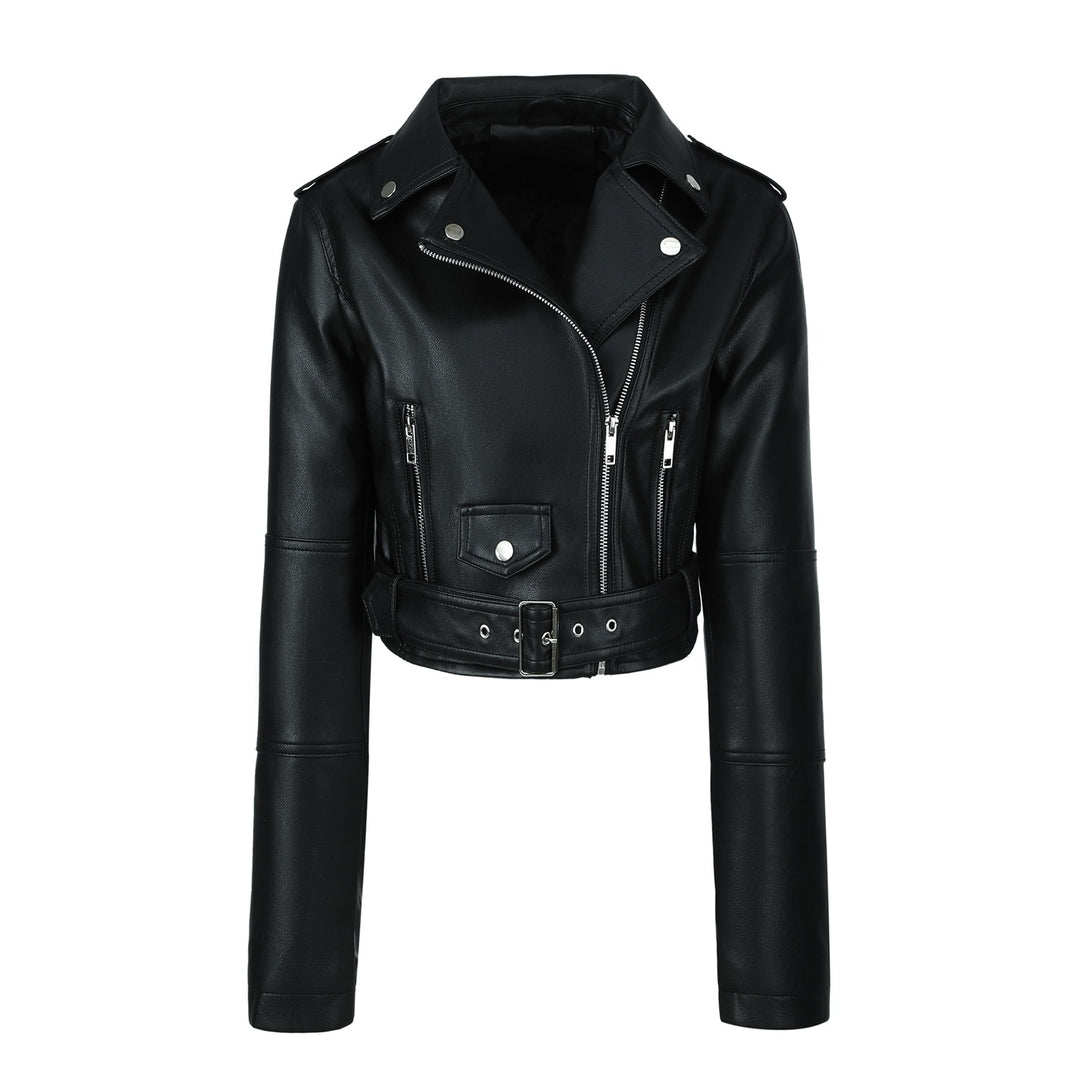 Damen Modische Bikerjacke mit Gürtel Echo Archiv