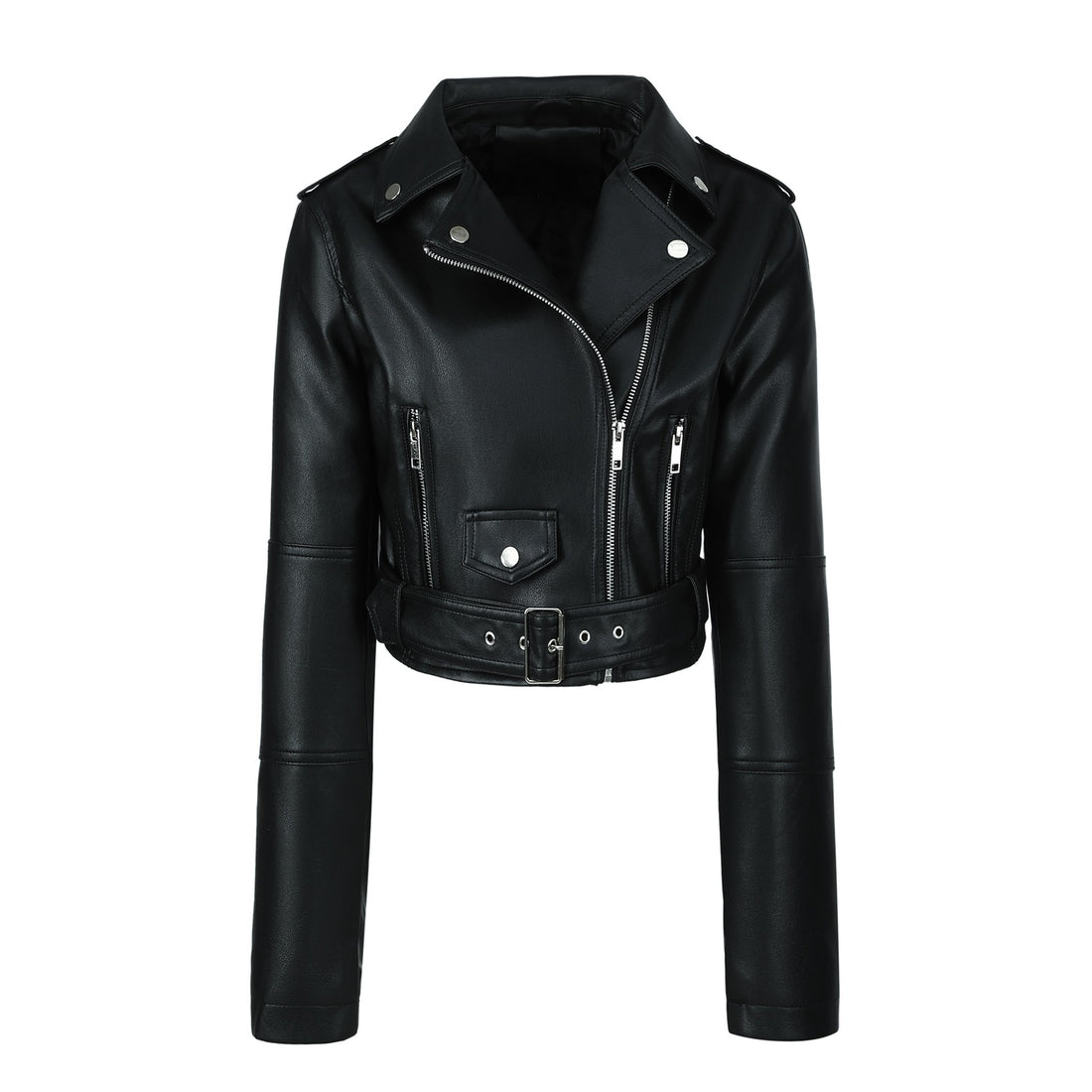 Damen Modische Bikerjacke mit Gürtel – Célinea