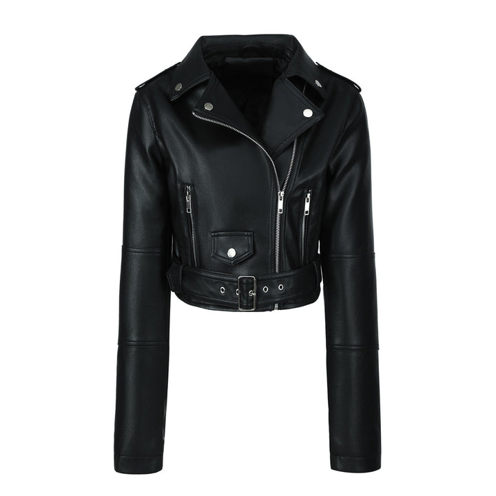 Damen Modische Bikerjacke mit Gürtel Echo Archiv