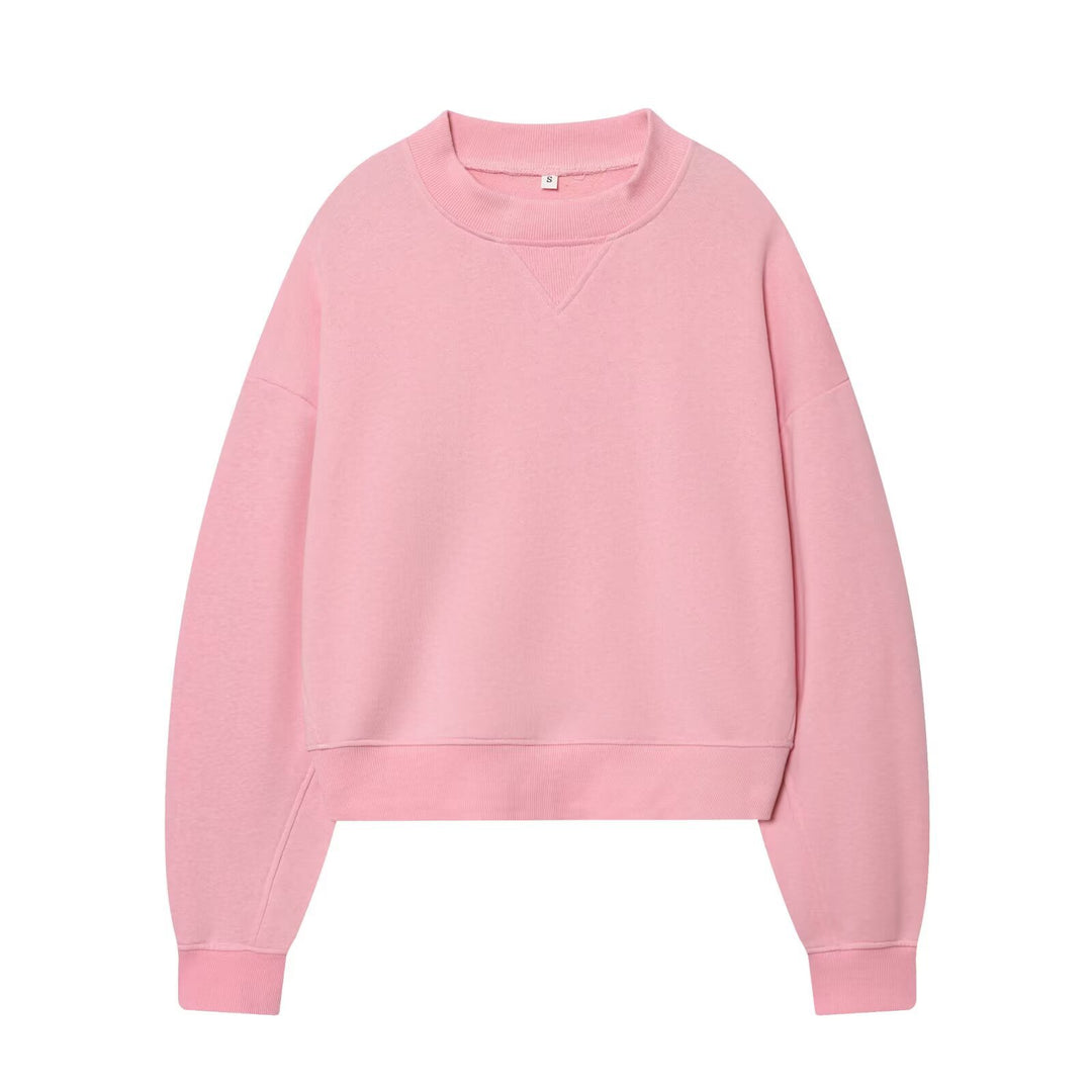 Damen Oversized kurzgeschnittenes Sweatshirt mit geripptem Halsausschnitt Echo Archiv