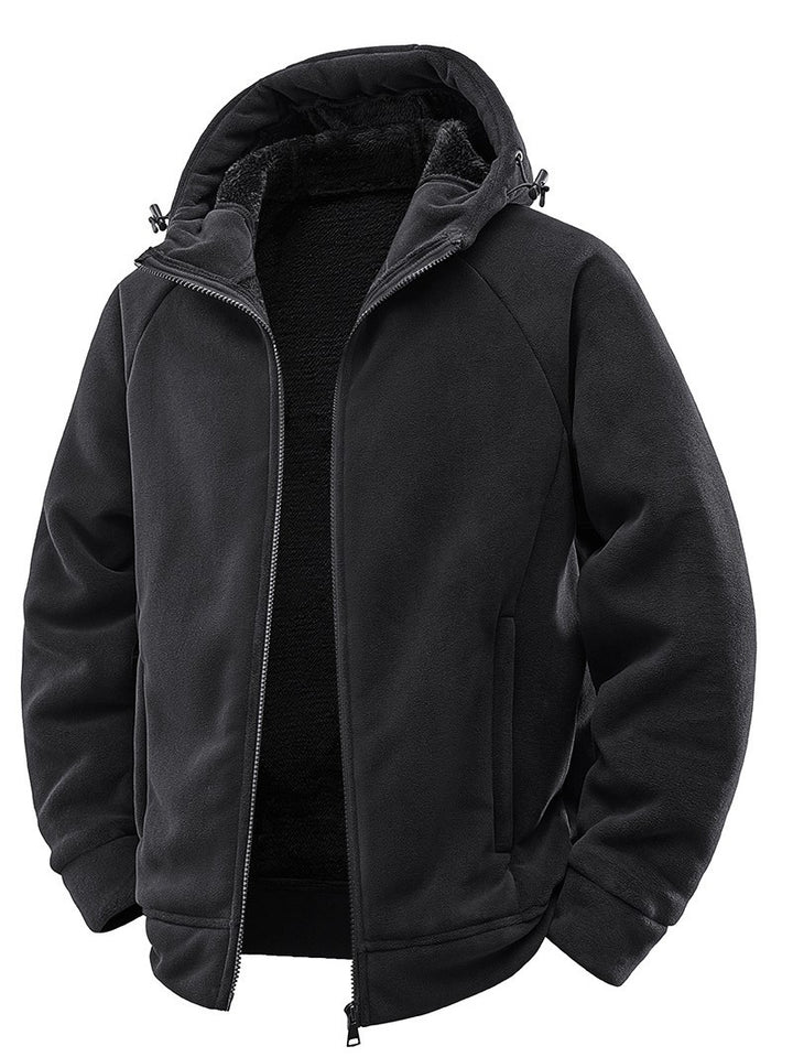 Herren Gefütterte Kapuzen-Fleecejacke mit Teddyfutter und durchgehendem Reißverschluss Echo Archiv