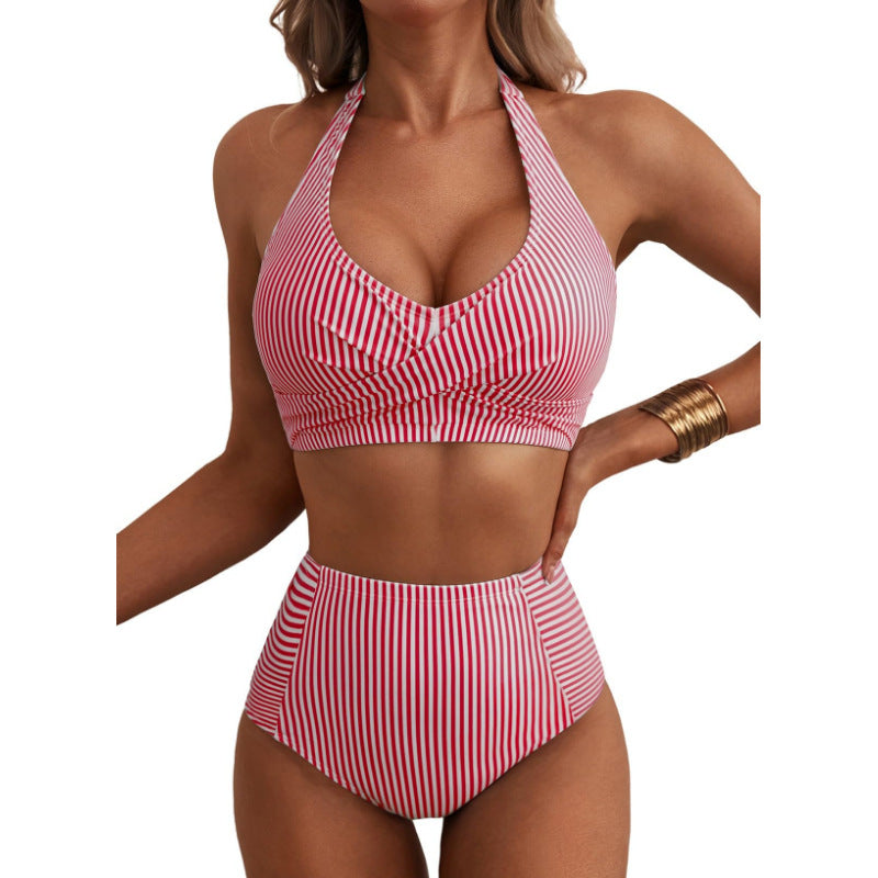Damen Hochbundiger Streifen-Bikini Echo Archiv